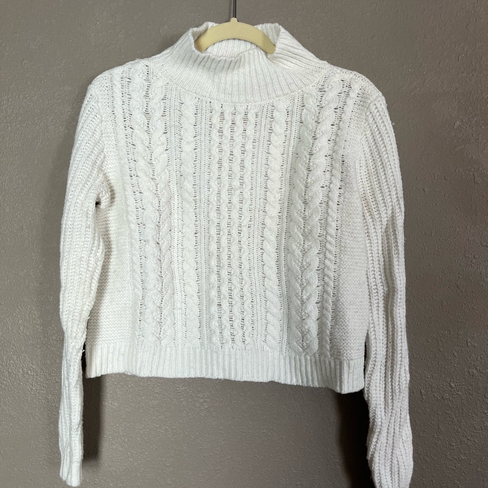 Cozy White Cable Knit Sweater